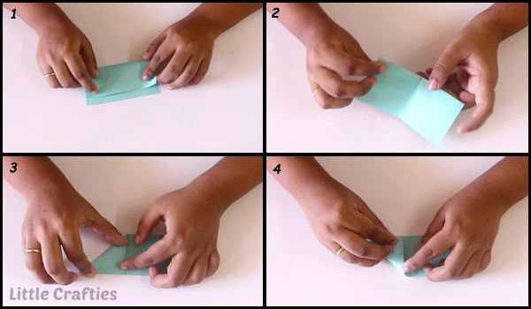 3D Paper Star Step by Step 1-4