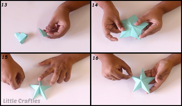 3D Paper Star Step by Step 13-16