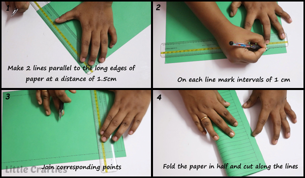 Christmas Paper Wreath Step by Step 1-4