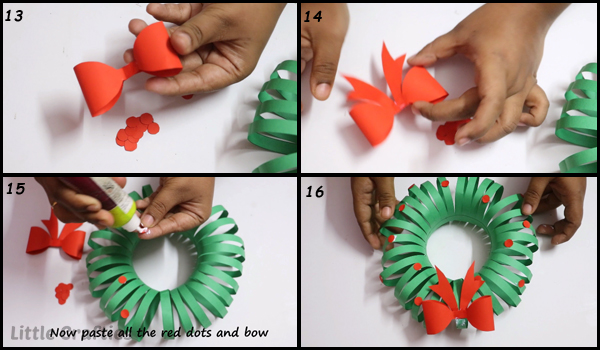 Christmas Paper Wreath Step by Step 13-16