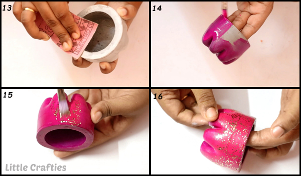 DIY Cement Candle Holder Step by Step 13-16