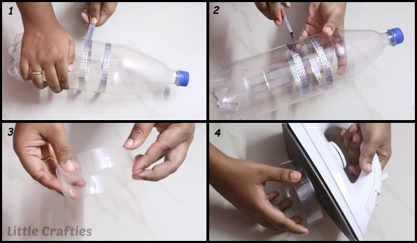 Plastic Bottle Christmas Decoration Step by Step 1-4