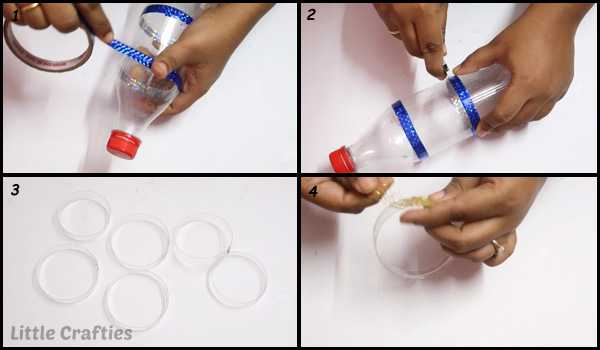 Plastic Bottle Flower Step by Step 1-4