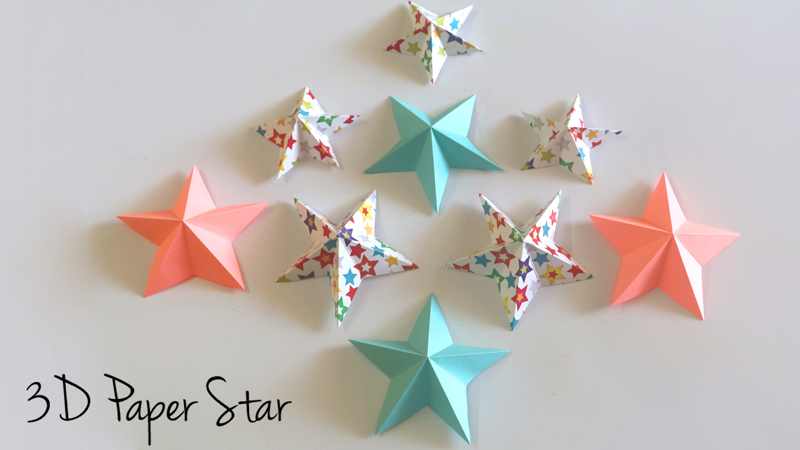 How to make a 3D paper star  Easy origami stars for beginners