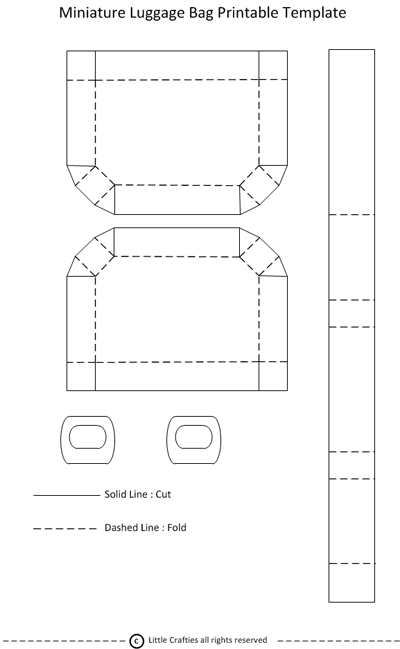 Miniature Luggage Bag DIY Template Image