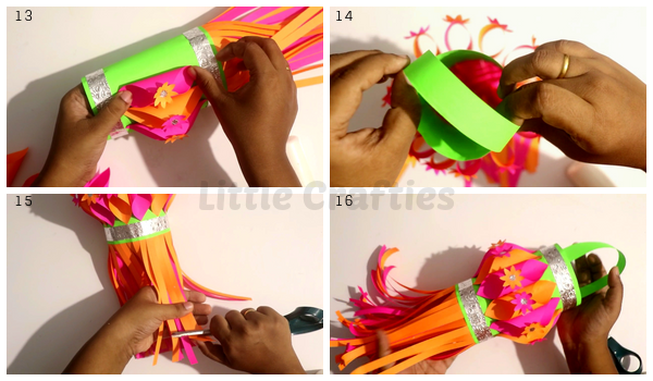 Paper Lantern Akash Kandil Making Steps 13 - 16