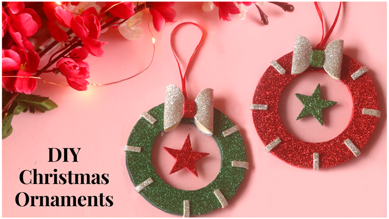 Glitter Foam Crafts, DIY Christmas Decorations 2021