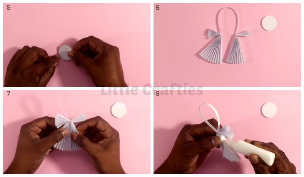 paper angel christmas decoration steps 5-8