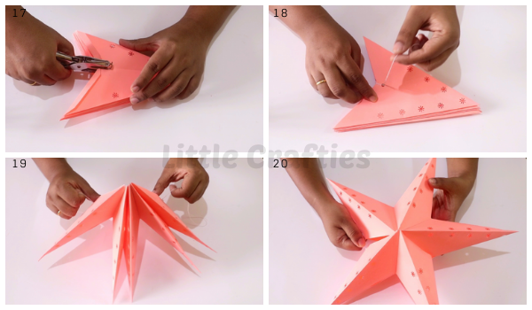 paper christmas star steps 17-20