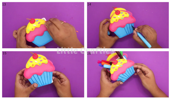 Cupcake Pen Stand DIY Steps 13-16