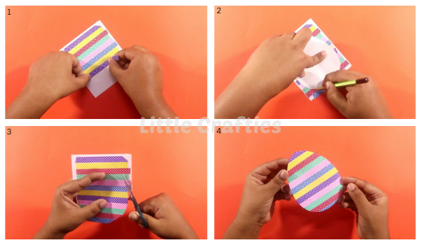 Paper Easter Egg Craft Steps 1-4