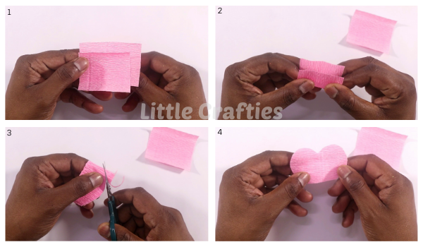 Crepe Paper Flower Making Steps 1-4