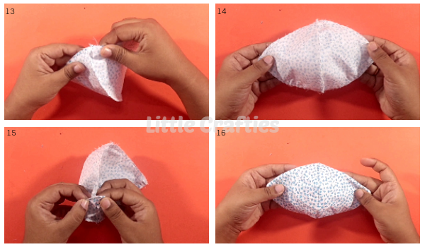 Face Mask Sewing Tutorial Steps 13-16
