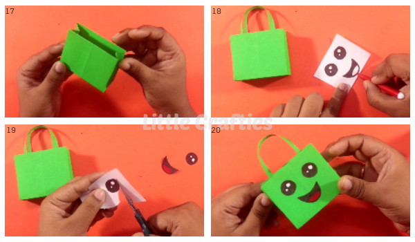 Origami Paper Gift Bag Steps 17-20