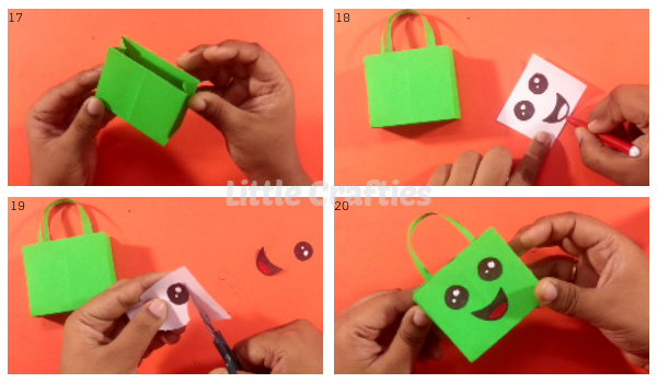 Origami Mini Gift Bag NO GLUE, Easy Paper Gift Bag, DIY Mini Paper Bag