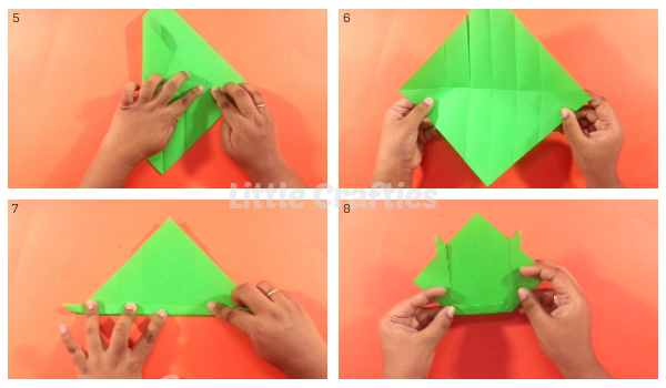 Origami Paper Gift Bag Steps 5-8