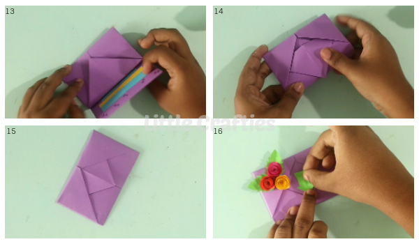 Pull Tab Origami Birthday Card Steps 13-16