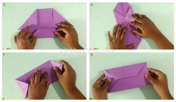 Pull Tab Origami Birthday Card Steps 5-8