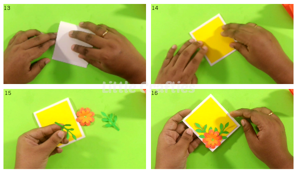 Flower Pop Up Card Tutorial Steps 13-16