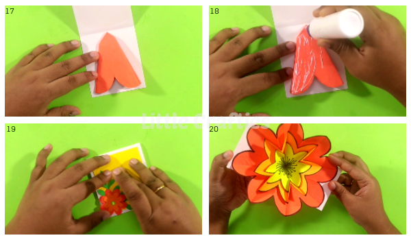 Flower Pop Up Card Tutorial Steps 17-20