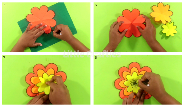 Flower Pop Up Card Tutorial Steps 5-8