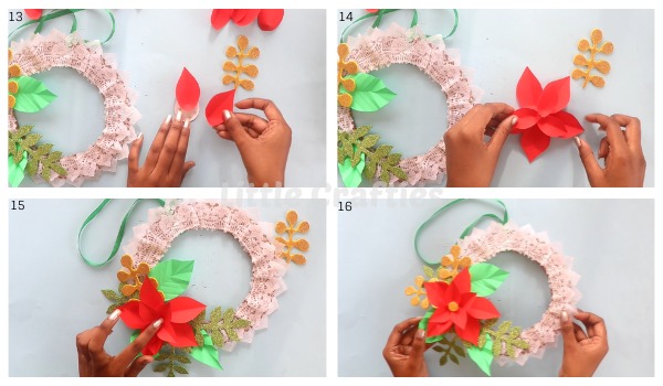 DIY Christmas Wreath Tutorial Steps 13-16