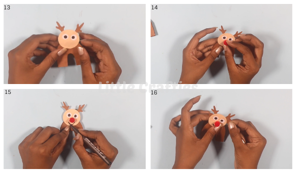 Paper Reindeer Christmas Craft Tutorial Steps 13-16