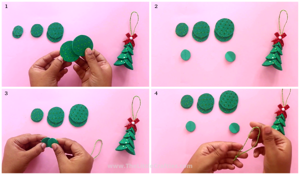 DIY Christmas Tree Ornaments Steps 1-4