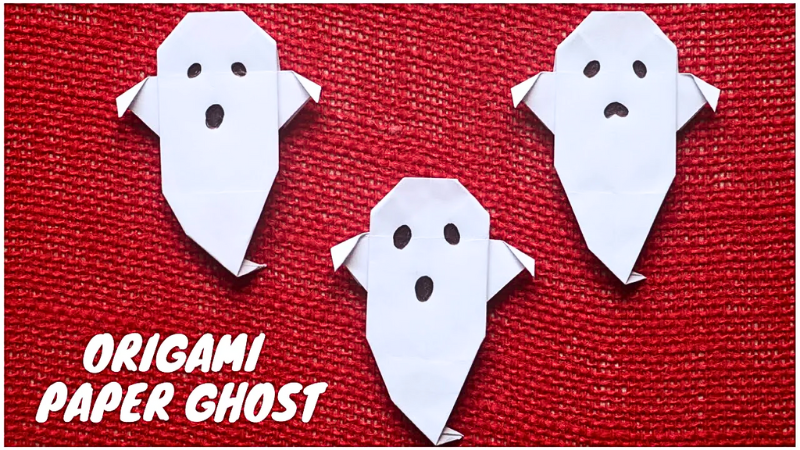 Origami Paper Ghost Halloween Craft